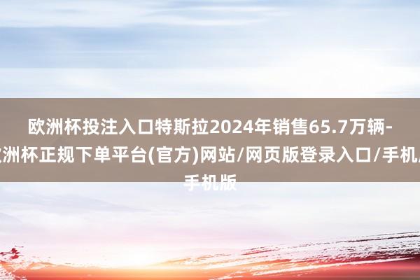 欧洲杯投注入口特斯拉2024年销售65.7万辆-欧洲杯正规下单平台(官方)网站/网页版登录入口/手机版