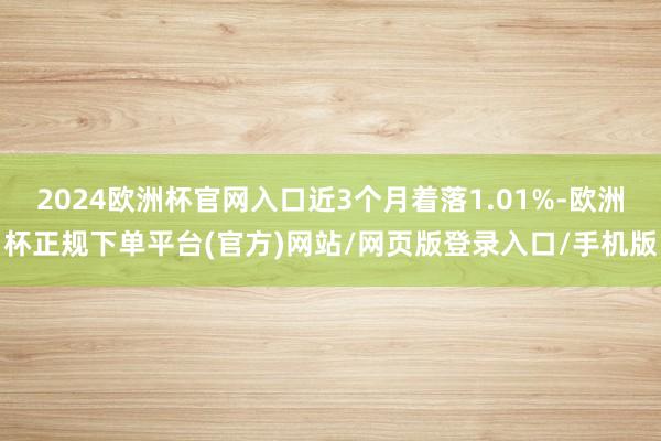 2024欧洲杯官网入口近3个月着落1.01%-欧洲杯正规下单平台(官方)网站/网页版登录入口/手机版