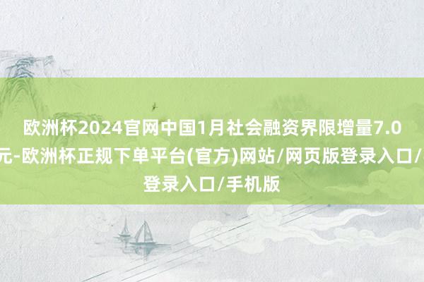欧洲杯2024官网中国1月社会融资界限增量7.06万亿元-欧洲杯正规下单平台(官方)网站/网页版登录入口/手机版