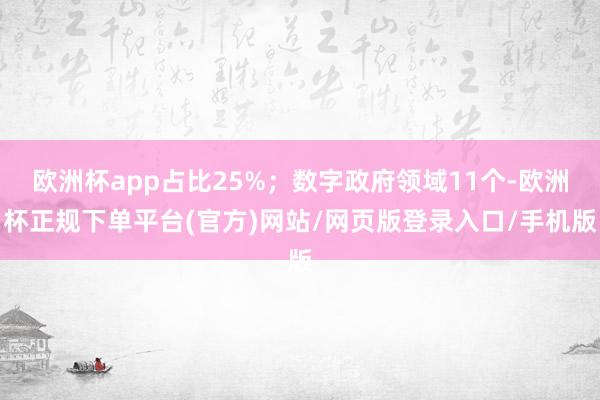 欧洲杯app占比25%；数字政府领域11个-欧洲杯正规下单平台(官方)网站/网页版登录入口/手机版