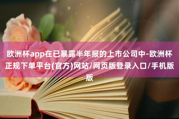 欧洲杯app在已暴露半年报的上市公司中-欧洲杯正规下单平台(官方)网站/网页版登录入口/手机版