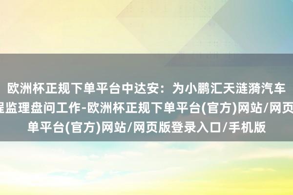 欧洲杯正规下单平台中达安：为小鹏汇天涟漪汽车智造基地提供全历程监理盘问工作-欧洲杯正规下单平台(官方)网站/网页版登录入口/手机版